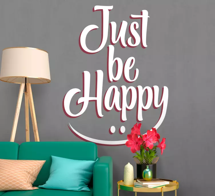 Just be happy wall quote decal - TenStickers