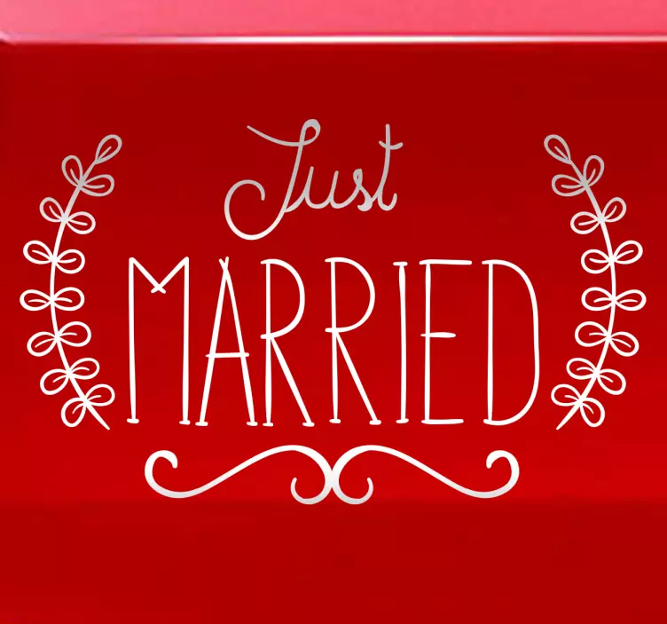Just Married Wall Sticker - TenStickers
