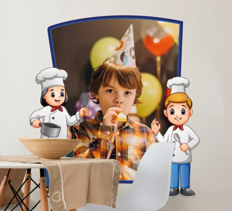 kid Chef photo frame  children Bedroom sticker - TenStickers