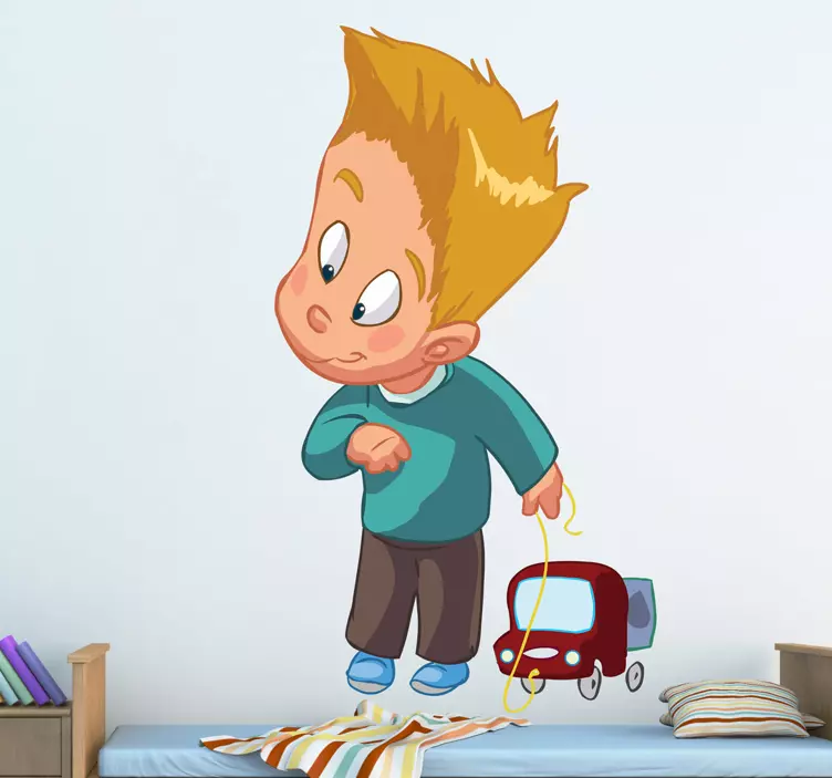 Kid Plays With Toy Wall Sticker - TenStickers