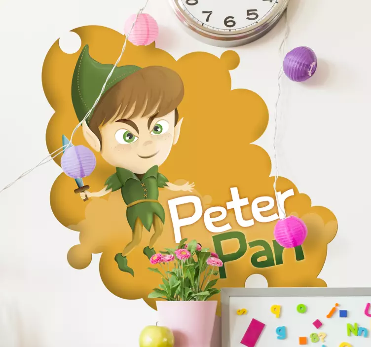 Kids Peter Pan Art Wall Decal - TenStickers