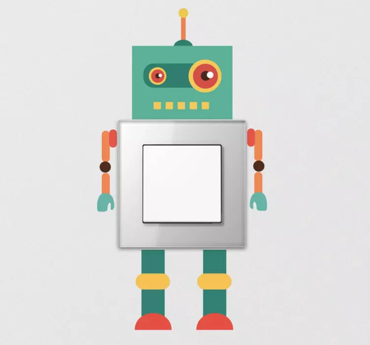 Kids robot light switch sticker - TenStickers