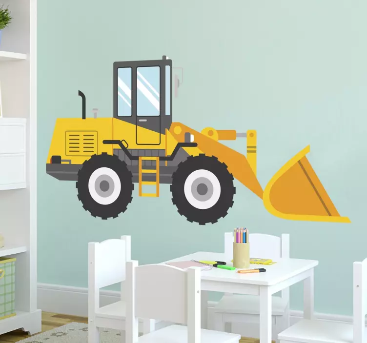 Kids Yellow Digger Wall Sticker - TenStickers