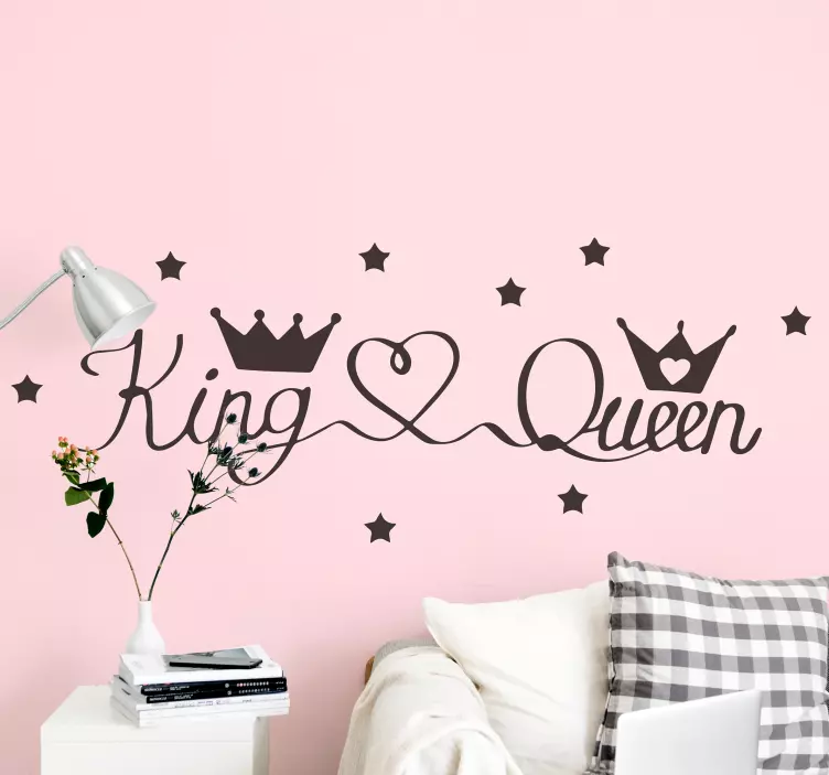 King and Queen heart wedding sticker - TenStickers