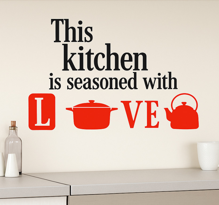Kitchen infused with affection kitchen wall sticker - TenStickers