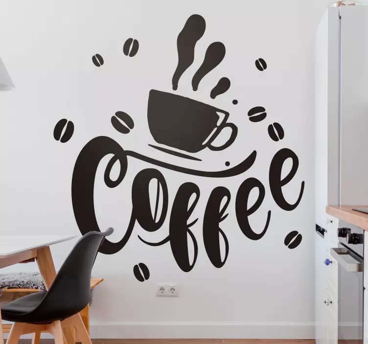 Kitchen with coffee cup drink decal - TenStickers