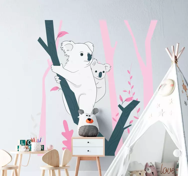Koalas on Tree wall sticker - TenStickers