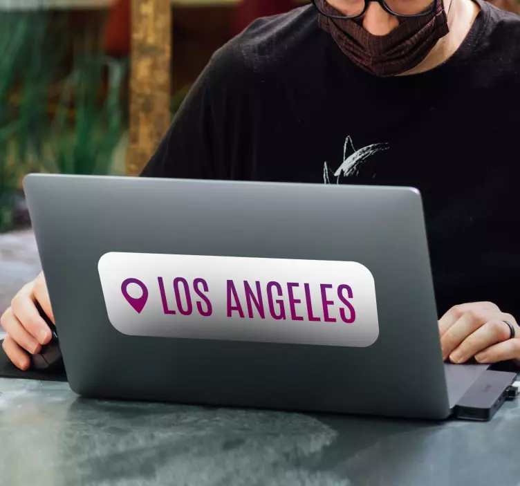 LA check in laptop sticker - TenStickers