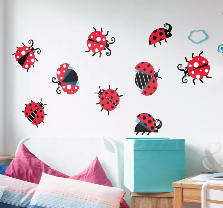 Ladybird Set Animal Wall Stickers - TenStickers