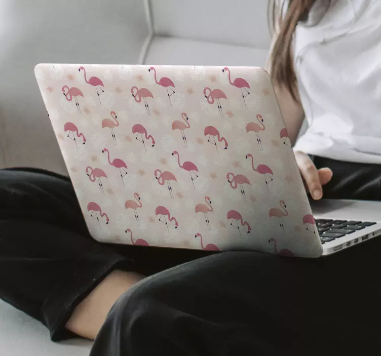 Laptop skin charming flamingo design - TenStickers