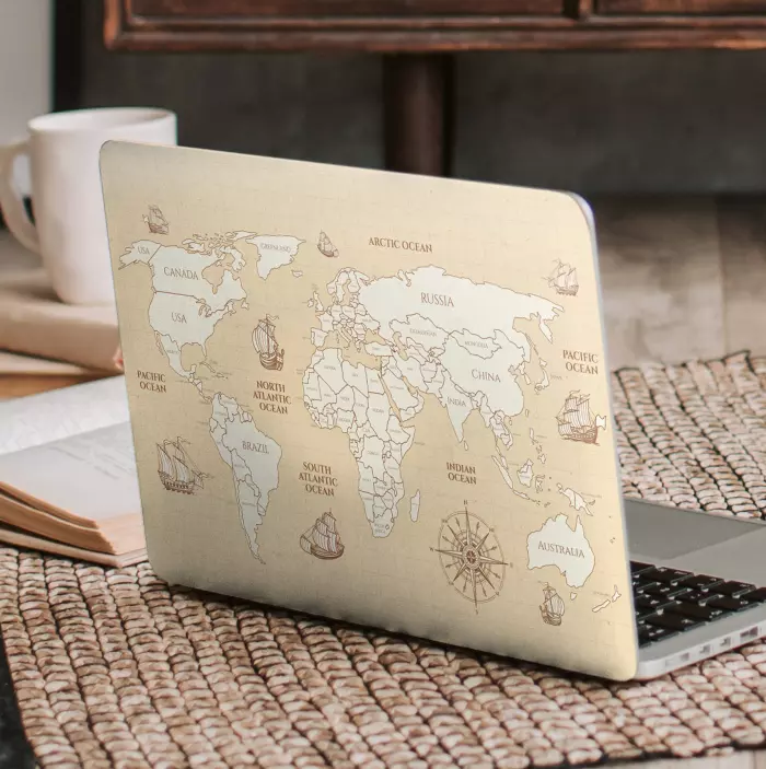 Laptop skin global map artwork - TenStickers