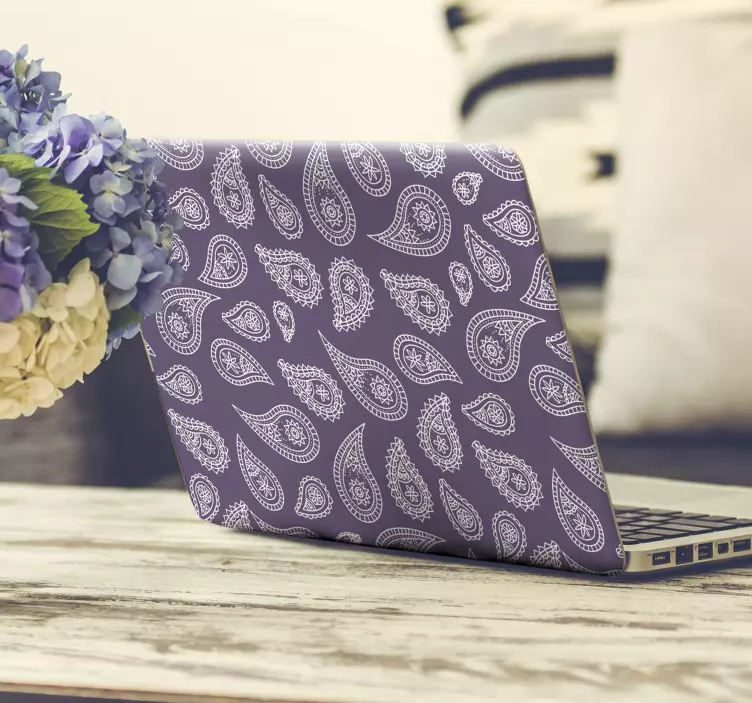 Laptop skin with paisley pattern cover - TenStickers