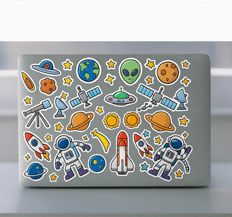Laptop sticker solar system collection - TenStickers