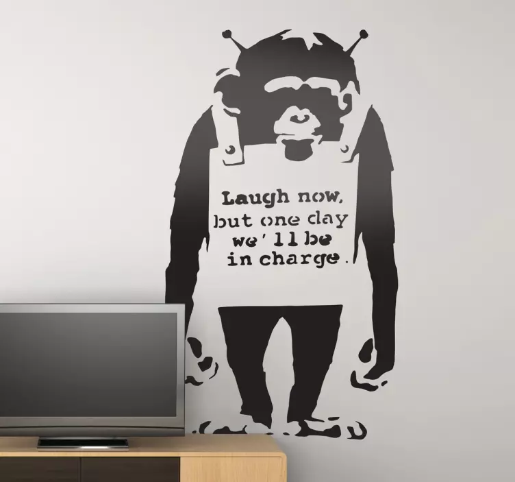 Laugh Now Banksy Wall Art Sticker - TenStickers