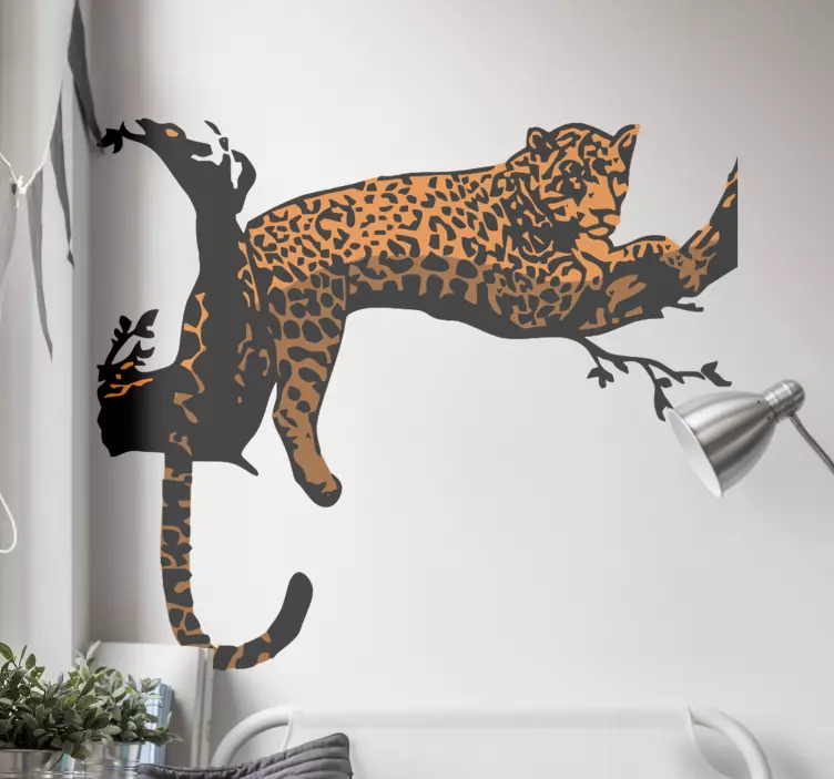 Leopard on Branch wild animal sticker - TenStickers