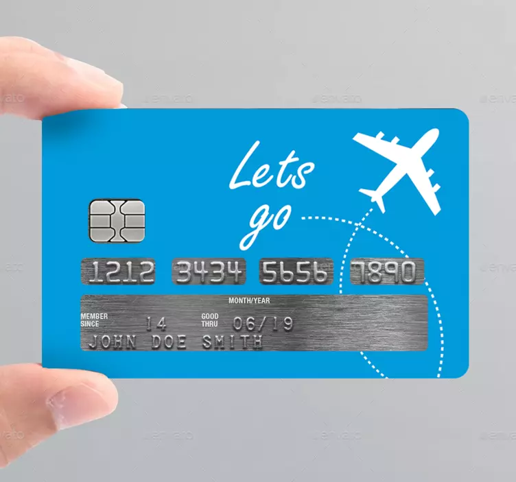 let's go travel debit card sticker - TenStickers