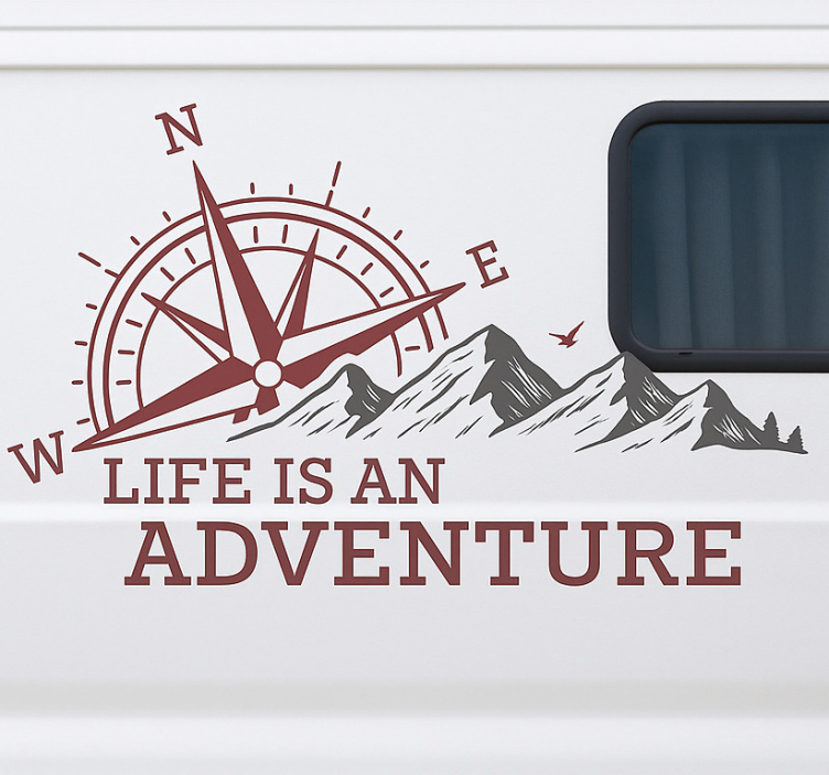 "Life is an Adventure " camper decal - TenStickers