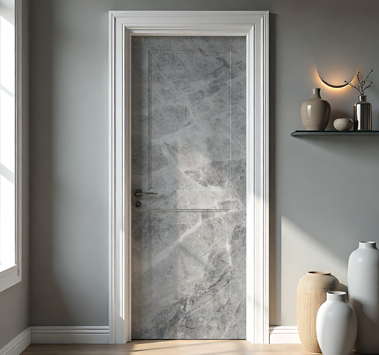 Light grey stone design door sticker - TenStickers