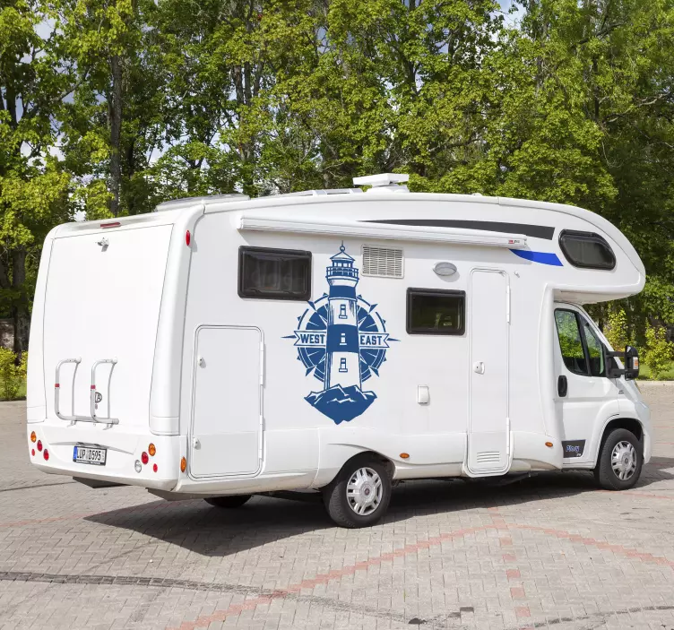 Lighthouse and compass motorhome sticker - TenStickers