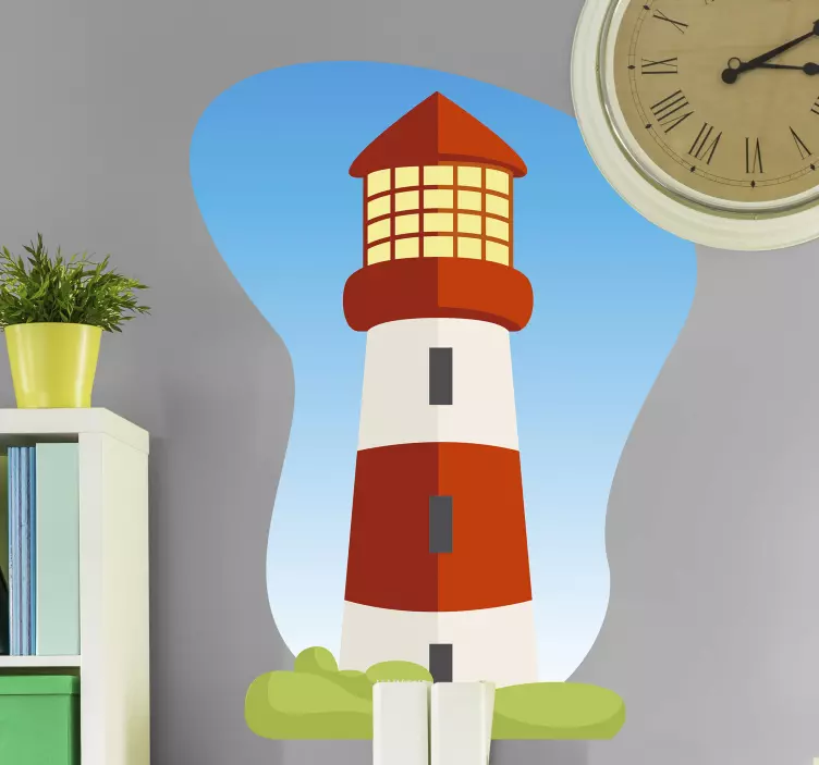 Lighthouse Coastal Scene location wall sticker - TenStickers