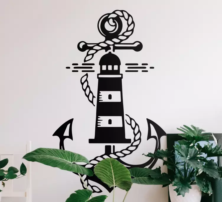 Lighthouse with anchor  marine wall sticker - TenStickers