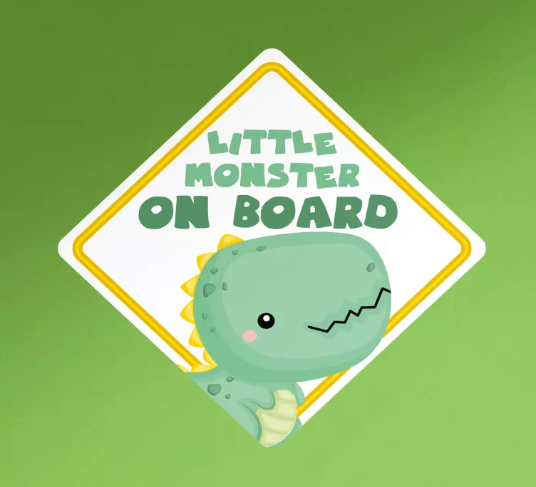 Little monster baby on board sticker - TenStickers