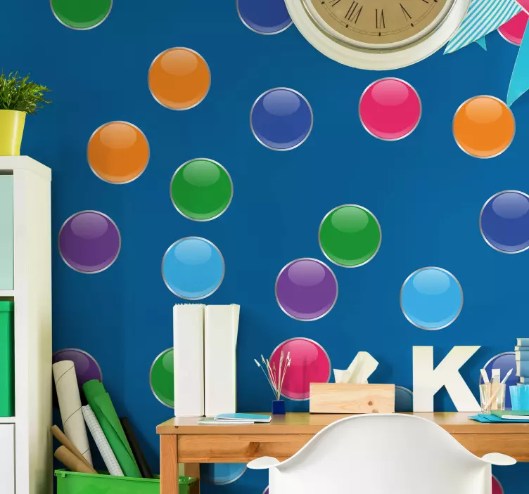 Lively Circular Elements geometric wall sticker - TenStickers