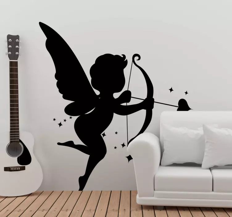 Location wall sticker charming cupid silhouette - TenStickers