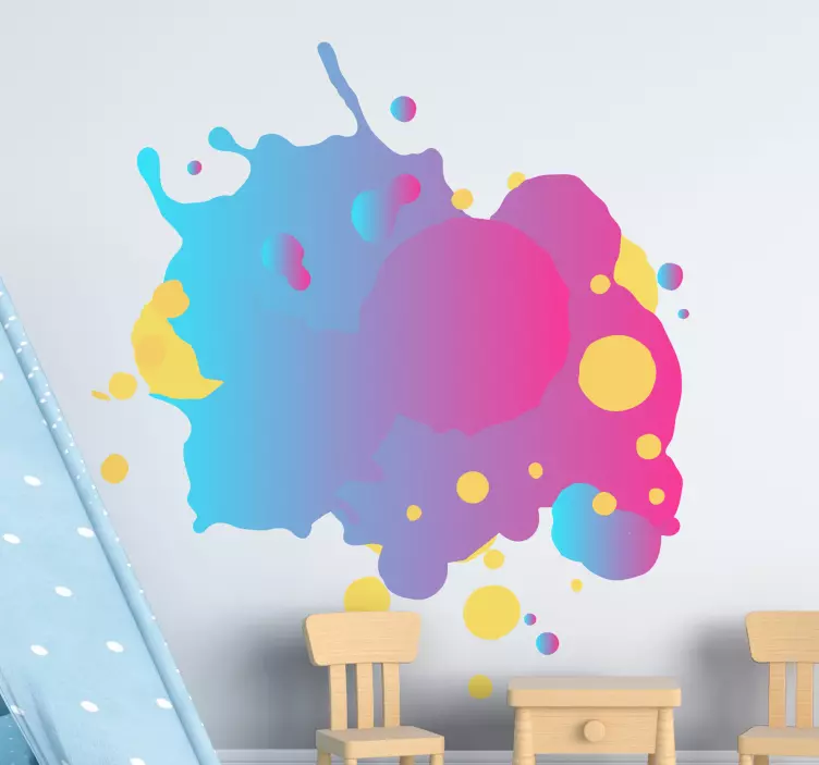 Location wall sticker colorful splash shape - TenStickers