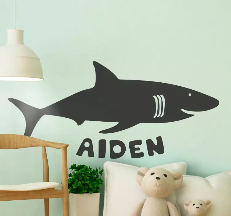 Location wall sticker custom shark design - TenStickers