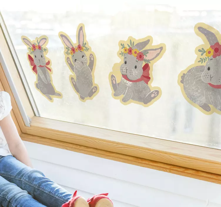 Location wall sticker cute bunny designs - TenStickers