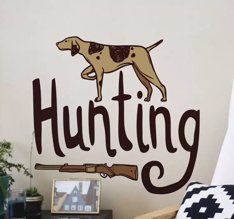Location wall sticker hunting dog design - TenStickers