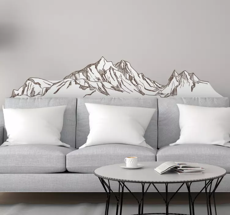 Location wall sticker majestic mountain range - TenStickers