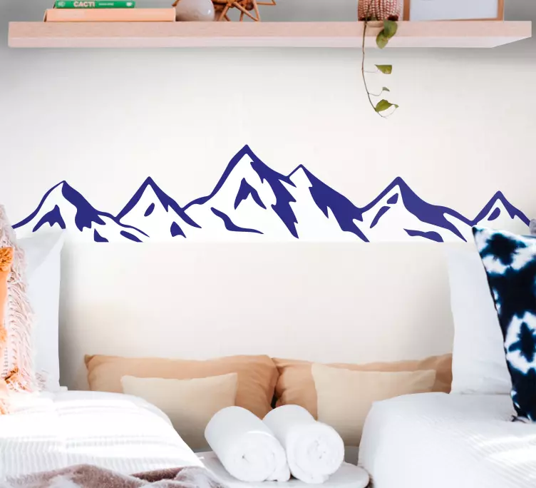 Location wall sticker mountain range silhouette - TenStickers