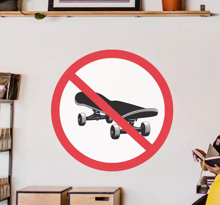 Location wall sticker no skateboarding sign - TenStickers