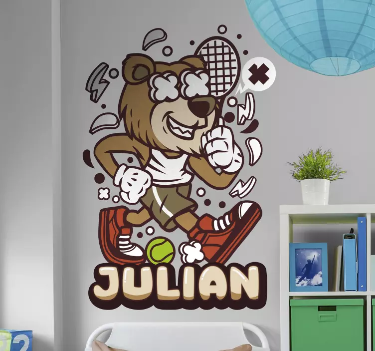 Location wall sticker playful bear design - TenStickers