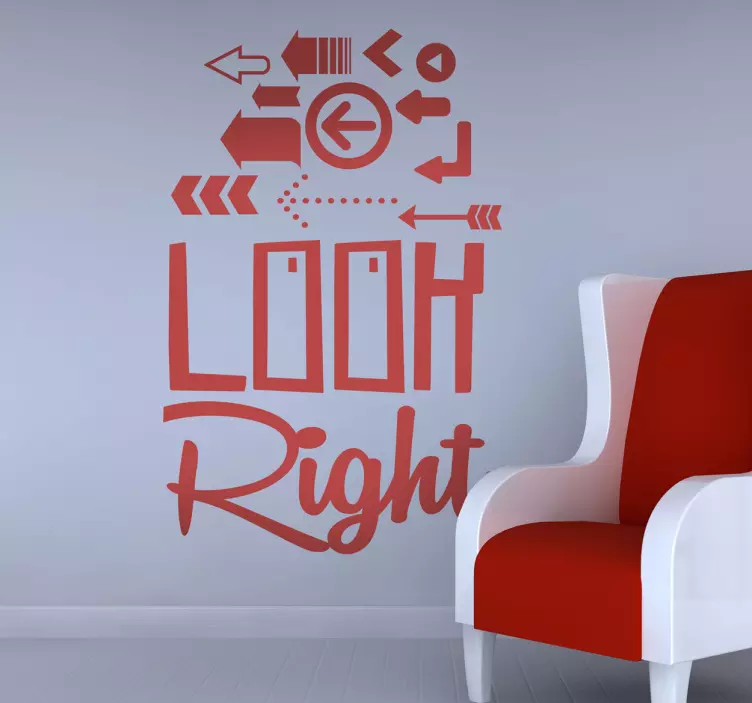 LOOK RIGHT location wall sticker - TenStickers