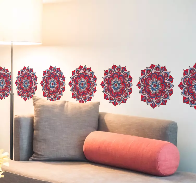 Lotus flower mandalas wall border sticker - TenStickers