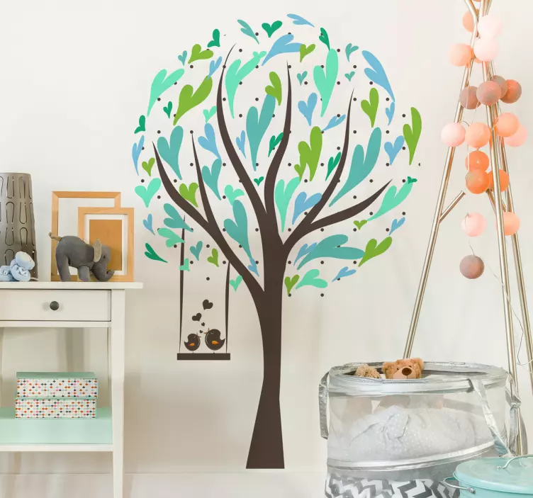 Love Birds Tree Wall Sticker - TenStickers