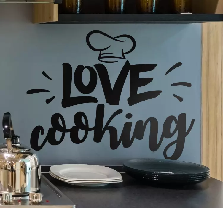Love Cooking Kitchen Sticker - TenStickers