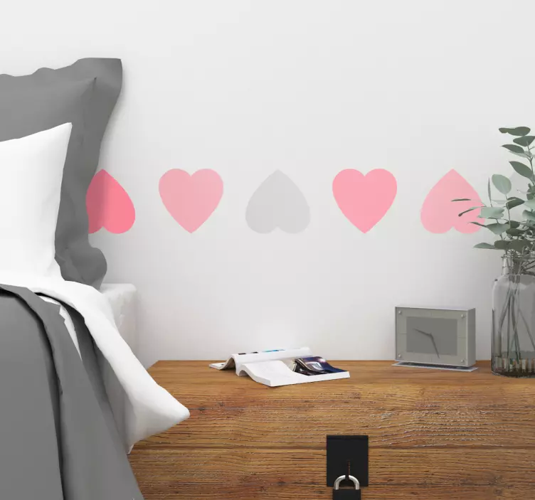 Love Hearts Border Valentine's Day Sticker - TenStickers