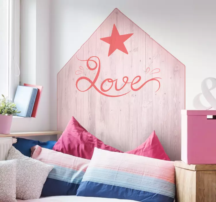 Love with a Star headboard wall sticker - TenStickers