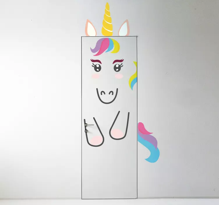 Magic Unicorn Door Sticker - TenStickers