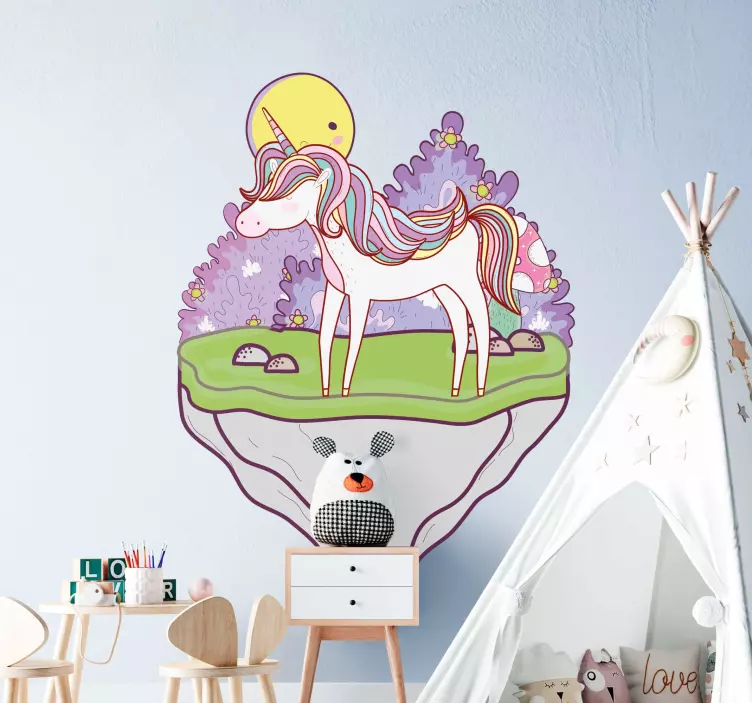 Magical Unicorn Scene pet wall sticker - TenStickers