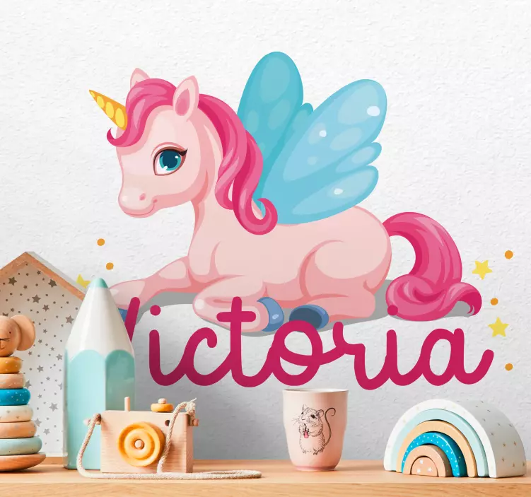 Magical custom unicorn wall stickers for kids - TenStickers