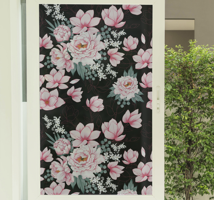 Magnolia plants window sticker - TenStickers