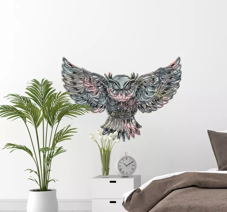 Majestic Owl Art bird wall decal - TenStickers