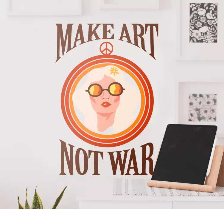 Make art not war politics sticker - TenStickers