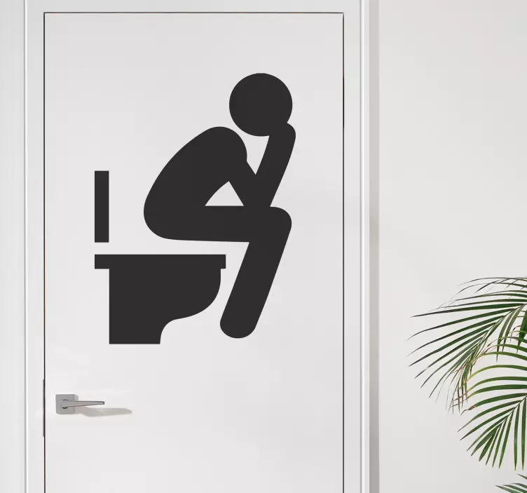 Man in the toilet door sticker - TenStickers