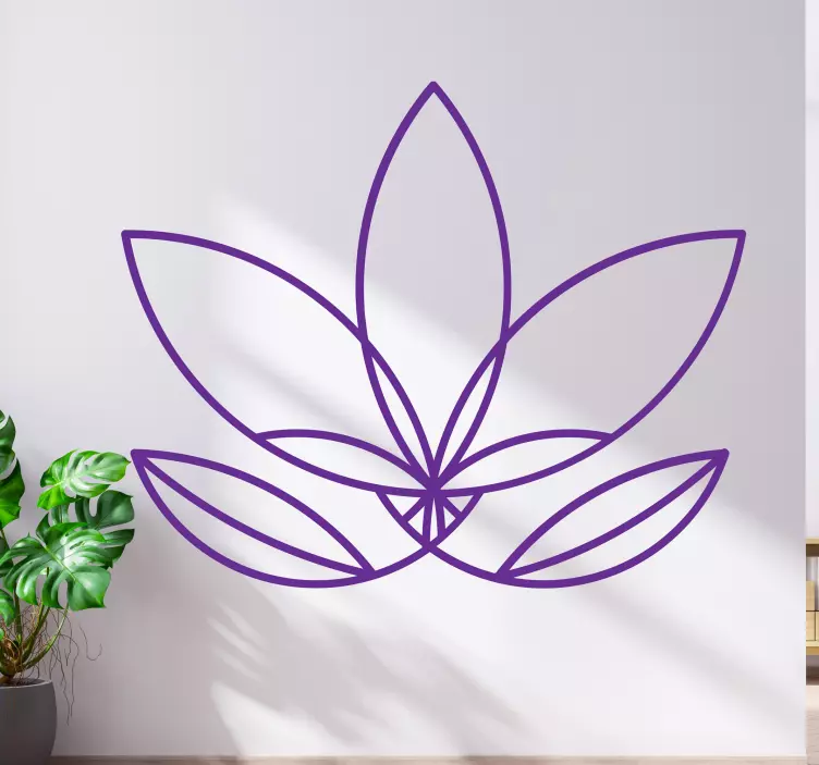 Mandala lotus flower flower wall sticker - TenStickers